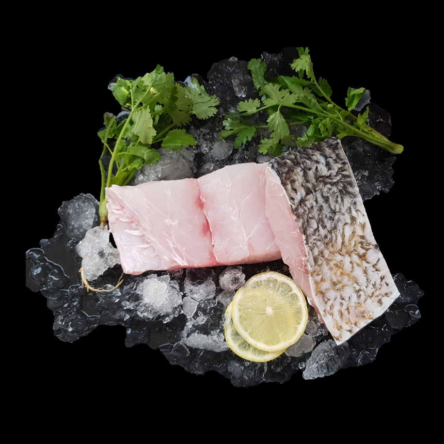 Balai Threadfin displayed on ice with herbs as part of a fresh seafood selection